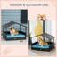 Lit surélevé en rotin pour chien avec coussin bleu amovible | Idée de cadeau-874211930-874211933