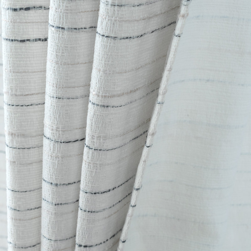 Kensington Textured Woven Privacy Window Curtain, White, 54" W x 84" L