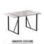 Ensemble de table de salle à manger rectangulaire en bois aggloméré blanc et 4 chaises en polyuréthane de style rustique industriel, parfait pour les cuisines de campagne modernes
