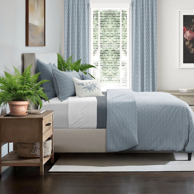 Samuel Diamond Cotton Slub Fabric Bedding Ensemble