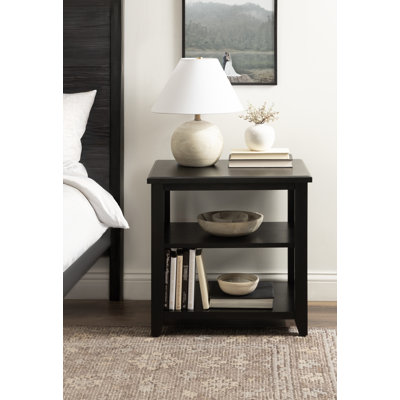 Rectangle Tiered Wooden Side Table