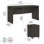 Ensemble de bureau rectangulaire 2 pièces Echo-1035607652