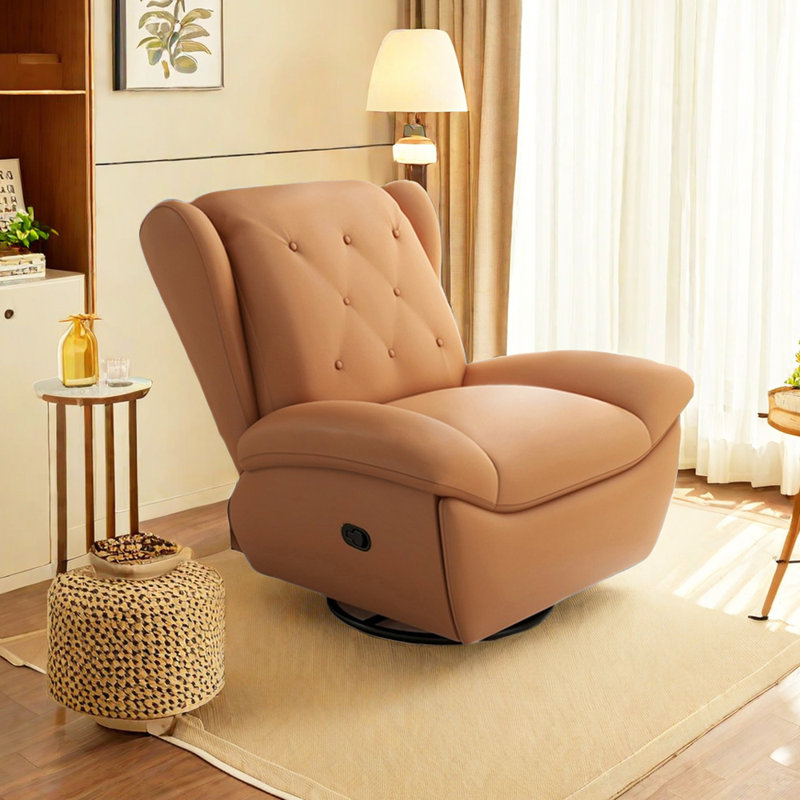 Frodin Faux Leather Recliner, Brown