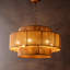 Lustre cylindrique en corde tissé à la main à 6 lumières à intensité variable Boho