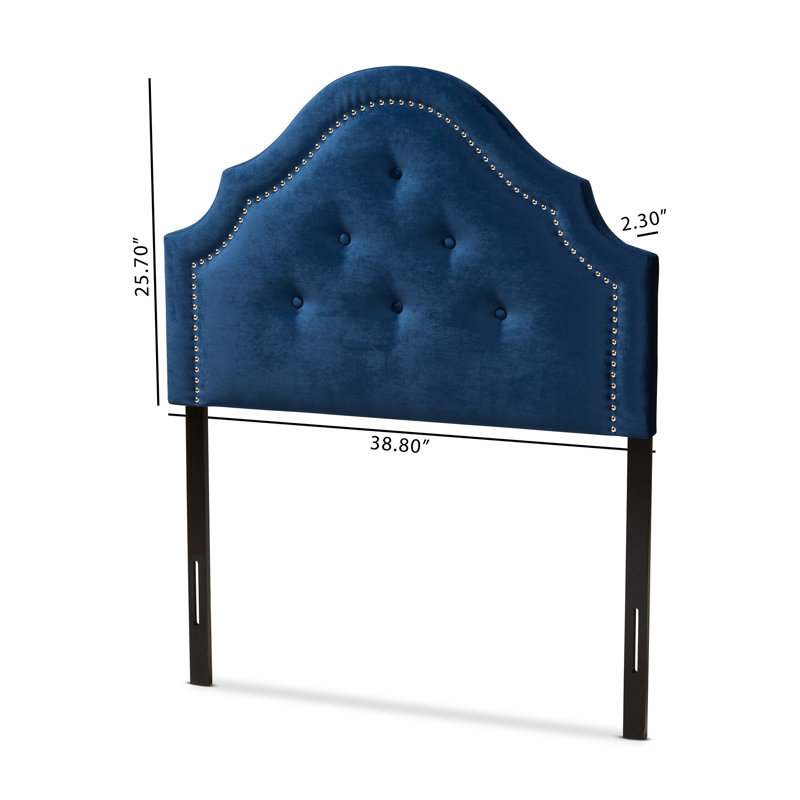 Tête de lit tapissier Miccah, Simple, Bleu royal