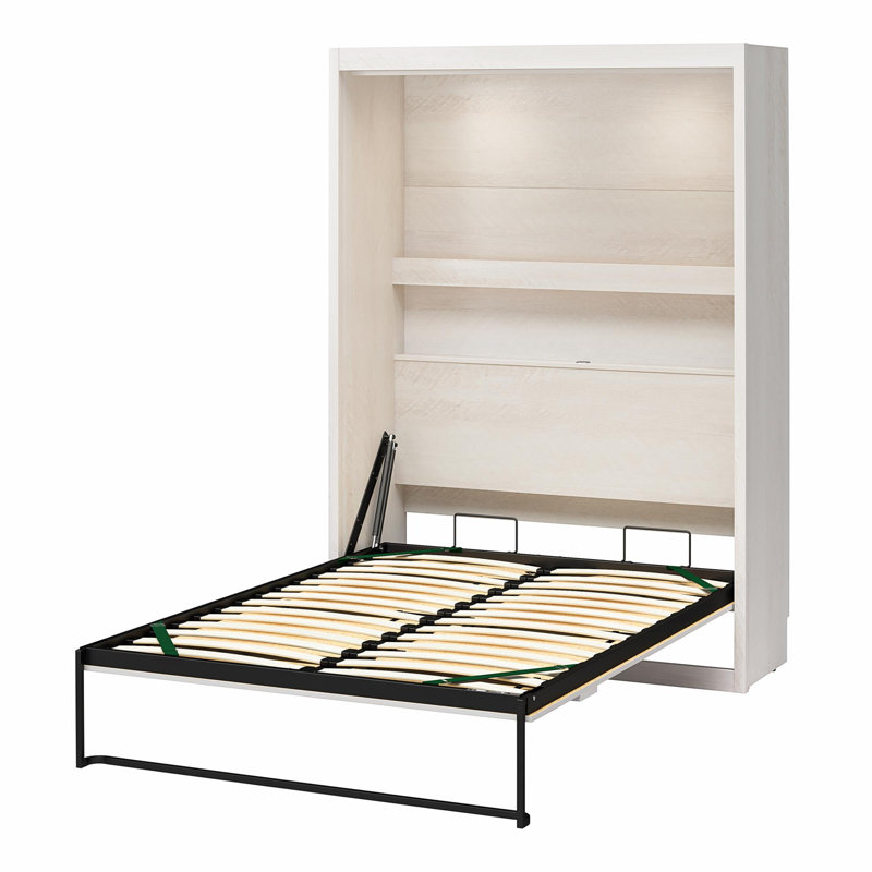 Elwina Full Murphy Wall Bed, Ivory Oak, Full