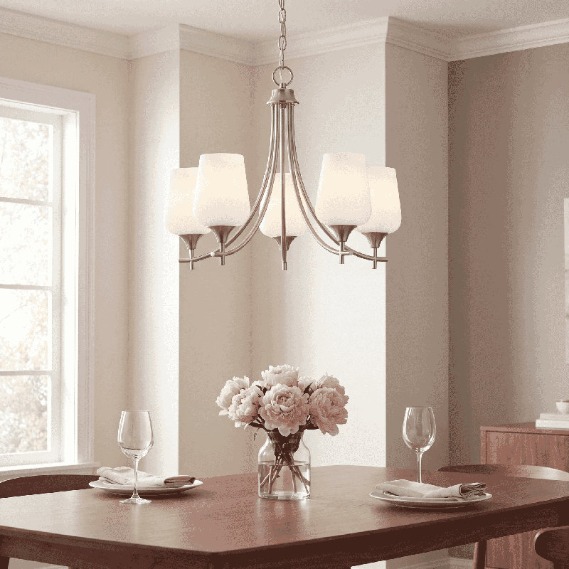 Breena 5-Light Chandelier, Warm Brass, Clear