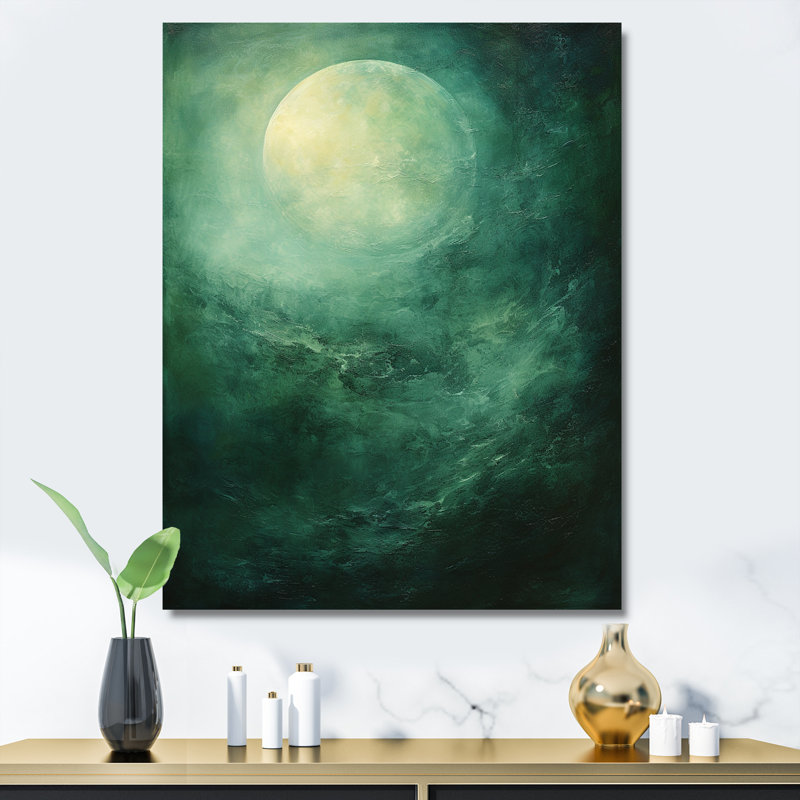 Jade Jewel Spooky Mooonlight Fog, H 32 po x l 16 po x P 1 po, Toile tendue
