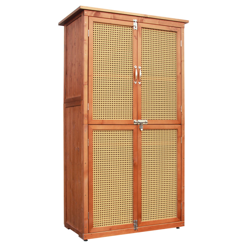 60-Inches Outdoor Storage Shed, Brown, Brown