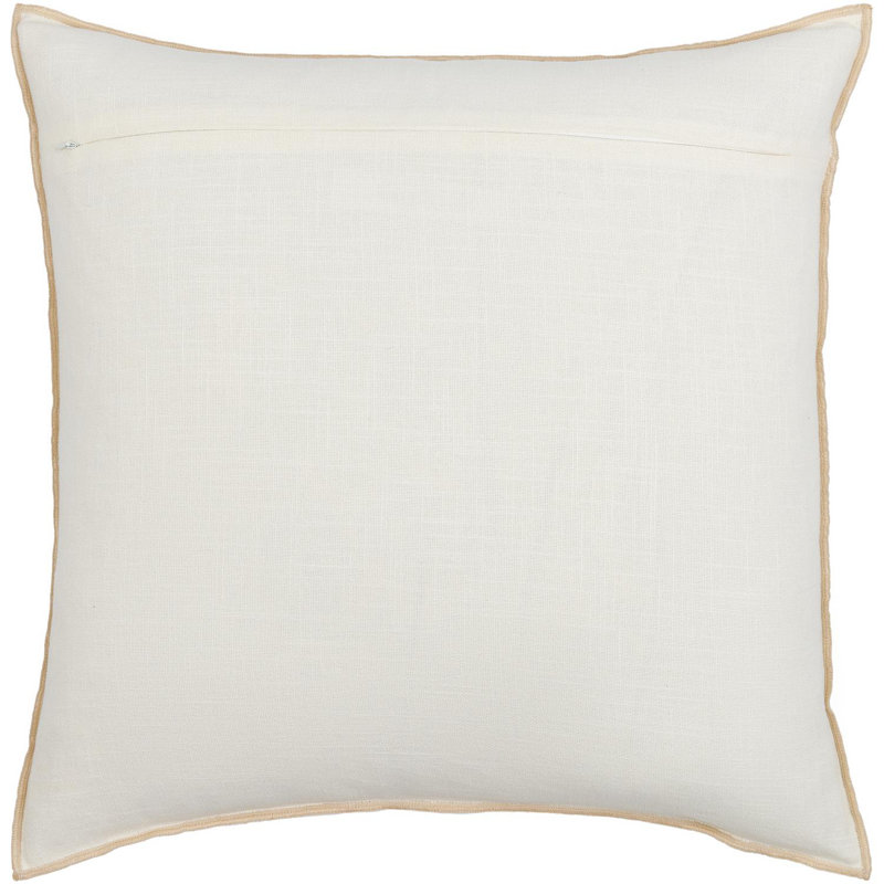Coussin en coton Merrow, Housse de coussin seulement - sans coussin, H 18 po x l 18 po, Crème