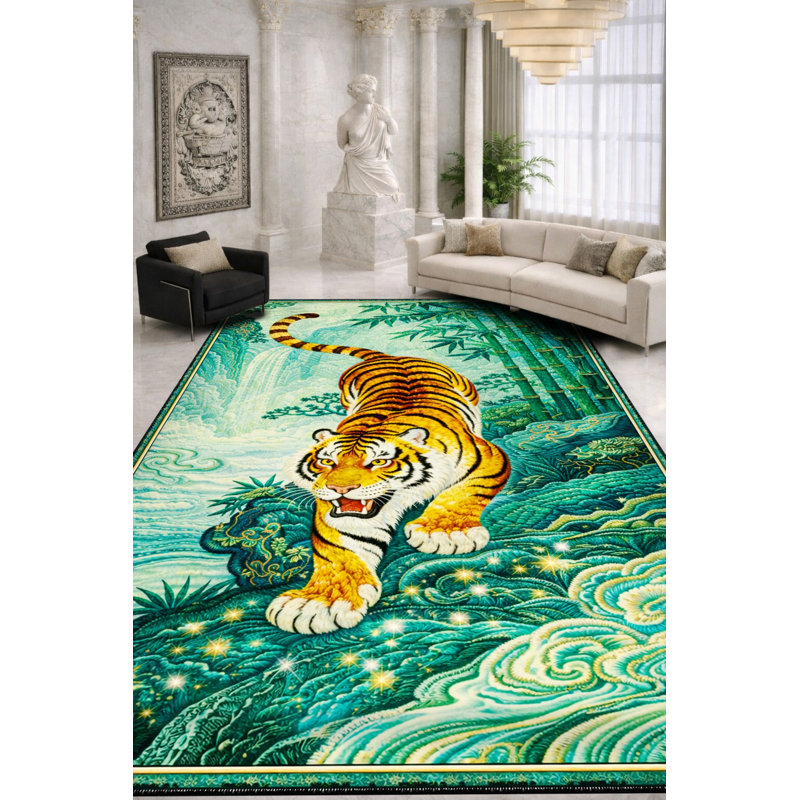 Tapis tissé à imprimé tigre Mosso, 4 pi 7 po x 6 pi 7 po