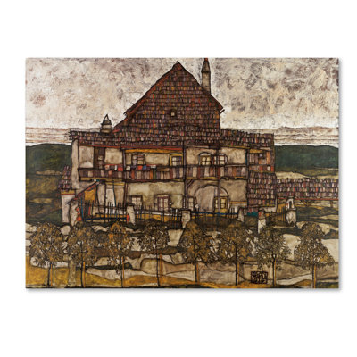 «House With Shingle toit», reproduction sur toile tendue