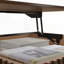 Table basse à plateau relevable avec cadre de rangement en bois massif-66499795-66499792