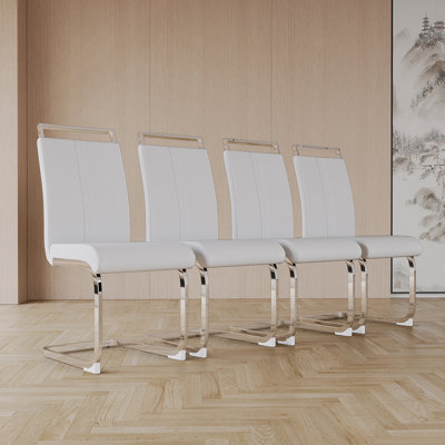 Chaises de salle à manger modernes, chaise d'appoint rembourrée en similicuir à haut dossier en polyuréthane