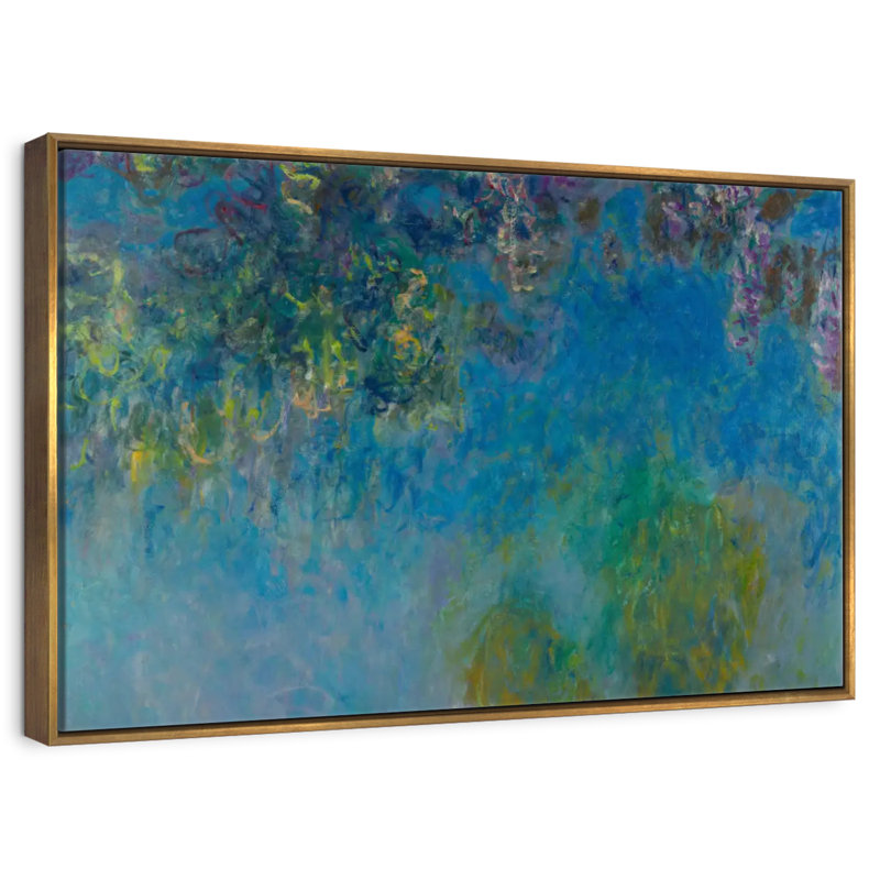 Wisteria 1925, 46 po x 31 po, Cadre flottant doré
