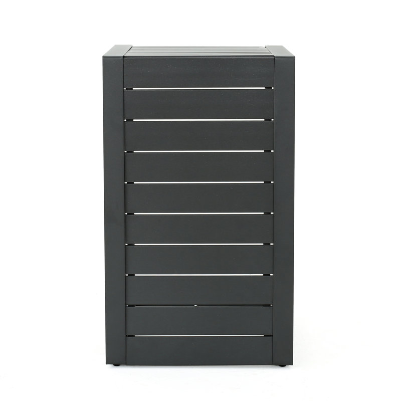 Table d'appoint grise en aluminium - pour les espaces extérieurs Patio en aluminium, mobilier polyvalent et pratique