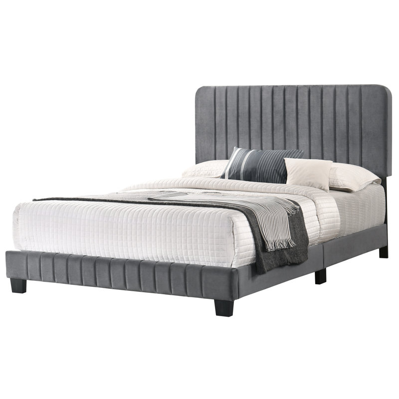 Lit contemporain élégant en gris