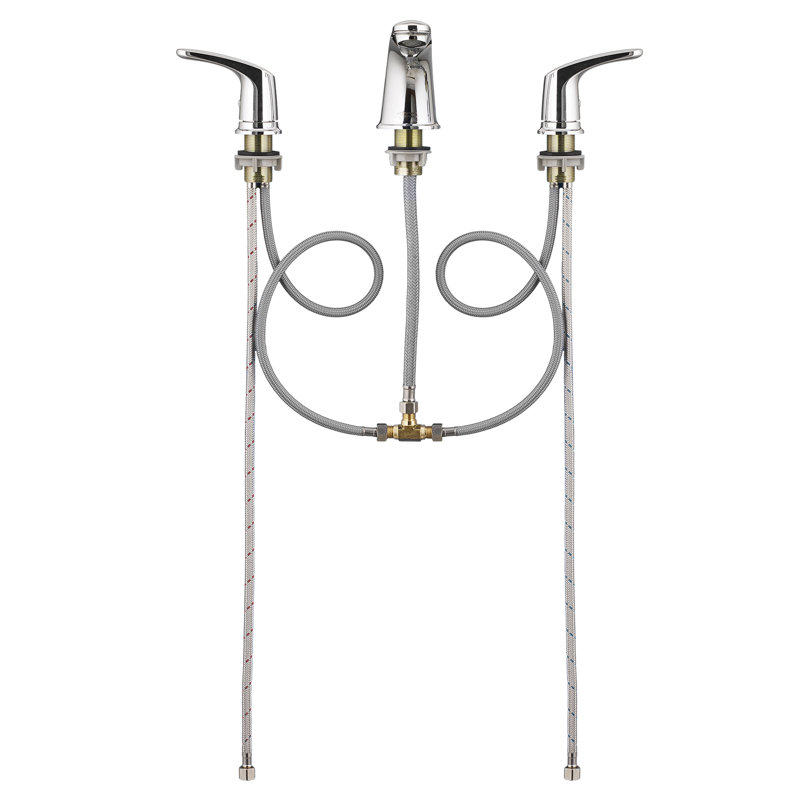 Colony Pro Widespread Bathroom Faucet with Drain Assembly, Polished Chrome, With 50/50 Drain