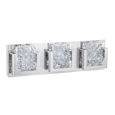 ICE-LAVA Chrome LED Vanity Light with Ice-Lava Glass and 5-Year Warranty