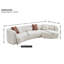 Canapé modulaire incurvé de luxe de 132 po, canapé confortable de style minimaliste pour appartement de salon, méridienne modulaire en L, beige clair, W2664S00116