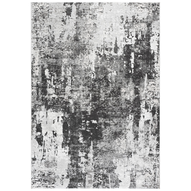 Chamber Power Loom Polypropylene Plastic; Polyester; Jute/Sisal Abstract Indoor Rug, 5'-3" x 7'-6" Rectangle