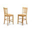 Ensemble de table de salle à manger 5 pièces à hauteur de comptoir comprenant une table de cuisine ronde avec piédestal et 4 chaises de salle à manger, chêne-932107322-879947978