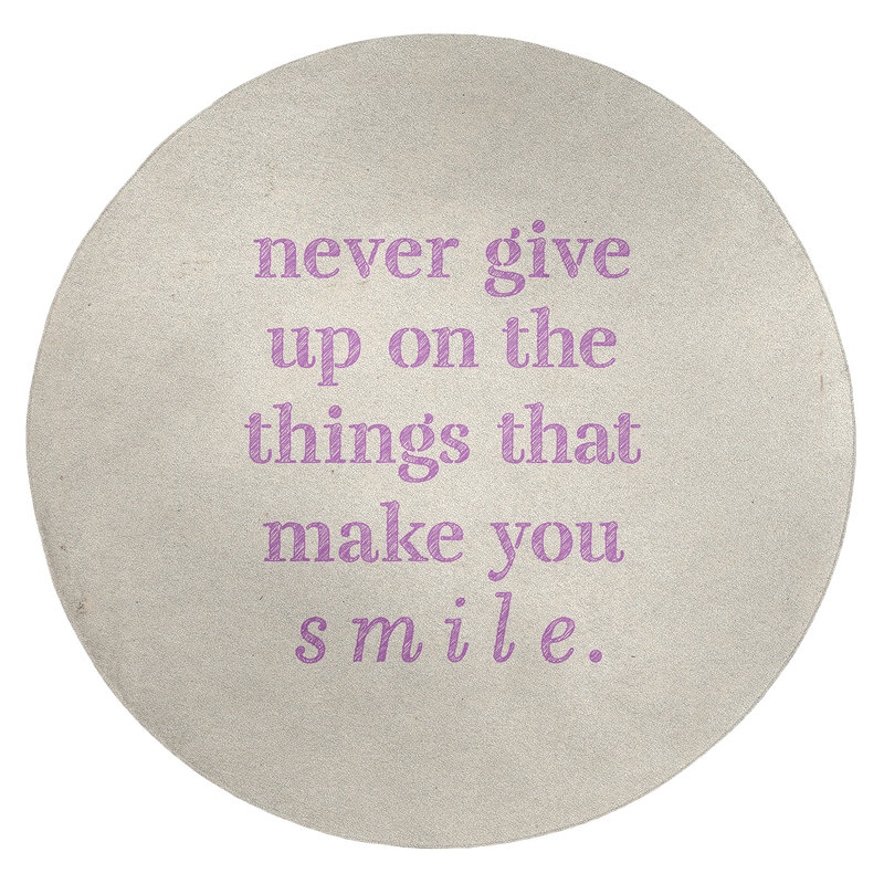Tapis en chenille de polyester Quotes, Rond 5 pi