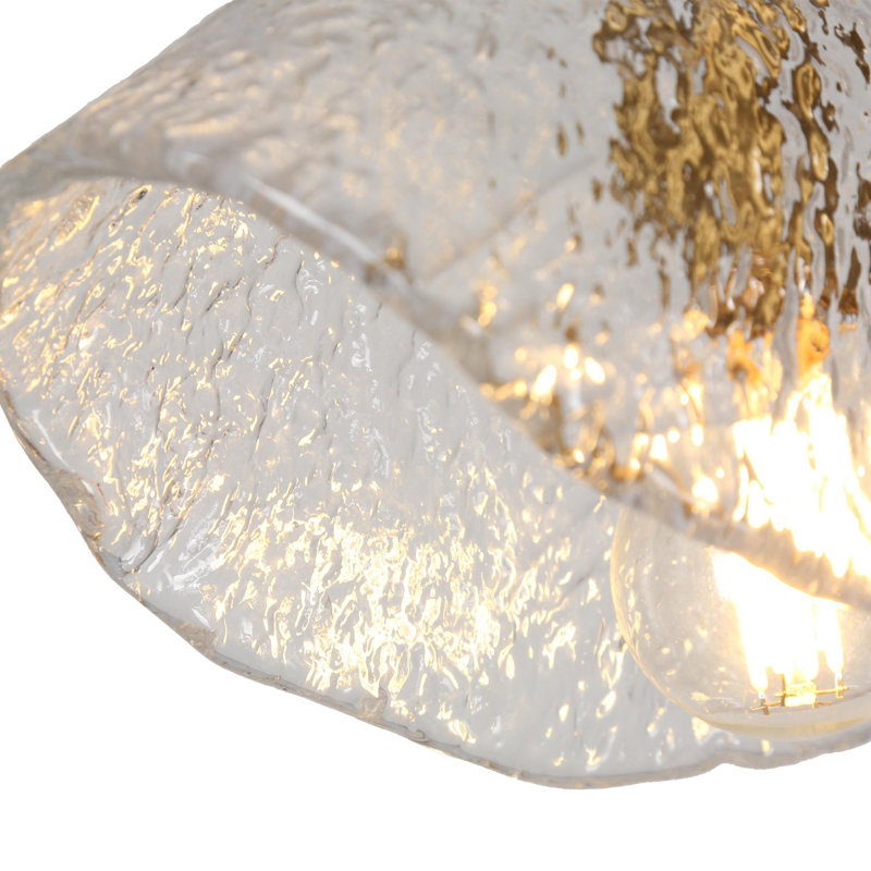Mini-luminaire suspendu unique en verre à 1 lumière Jailia: H 4,7 po x l 8,4 po x P 4 po