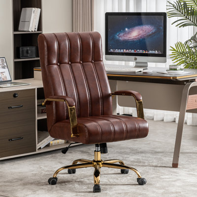 Fauteuil de direction ergonomique capitonné en similicuir à haut dossier