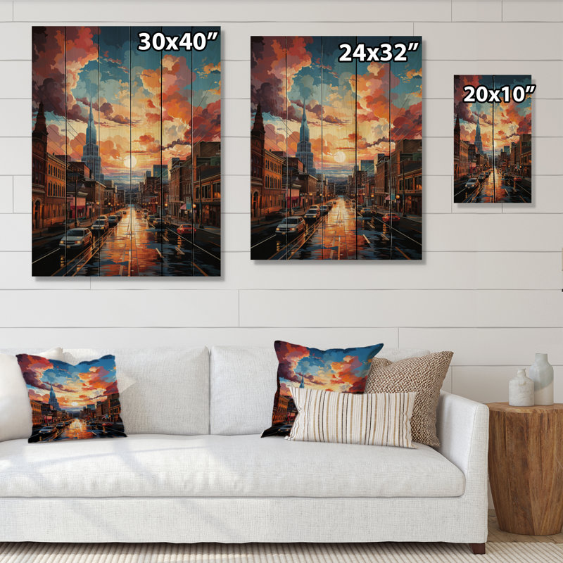 City Nashville Popart I sur bois, H 32 po x l 24 po x P 0,78 po