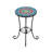 Patio Side Table with Shelf,Blue+Black