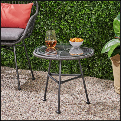 Table d'appoint en faux rotin Orlando