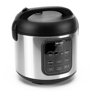  Aroma Housewares ARC-5000SB Digital Rice, Food Steamer, Slow,  Grain Cooker, Stainless Exterior/Nonstick Pot, 10-cup uncooked/20-cup  cooked/4QT, Silver, Black: Home & Kitchen
