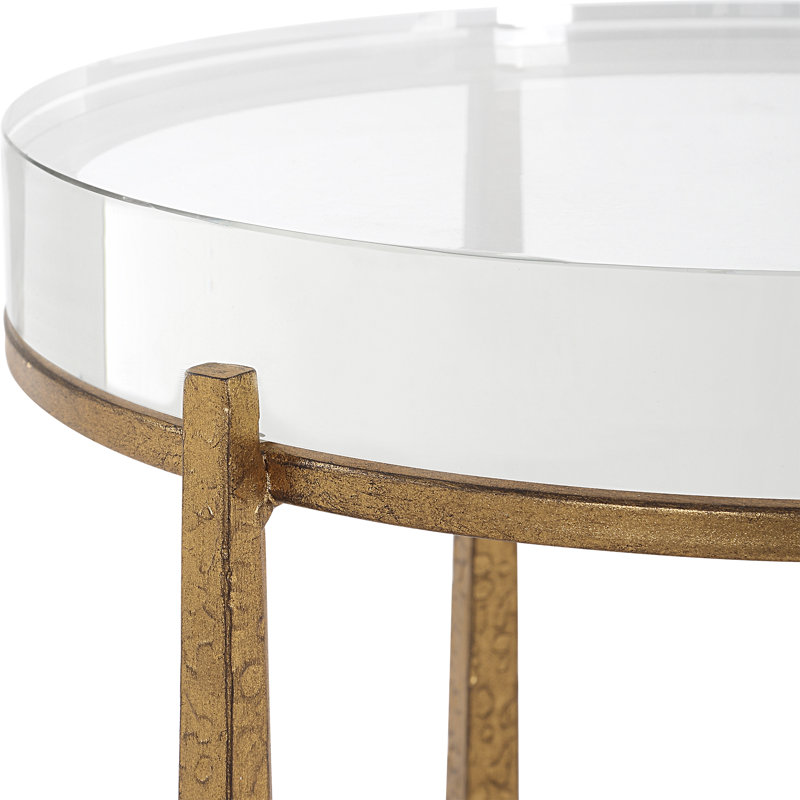 Everly Quinn Hinkson Antique Gold Accent Table