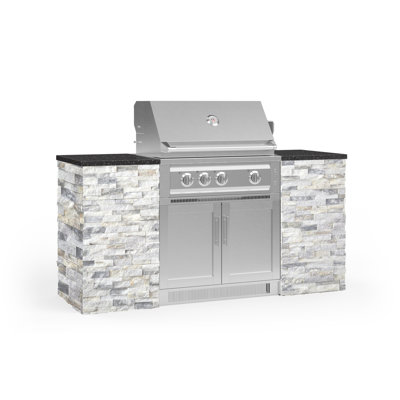 Outdoor Kitchen Signature Series 6 Piece Cabinet Set with 33 in. Natural Gas Platinum Grill -  NewAge Products, 68511