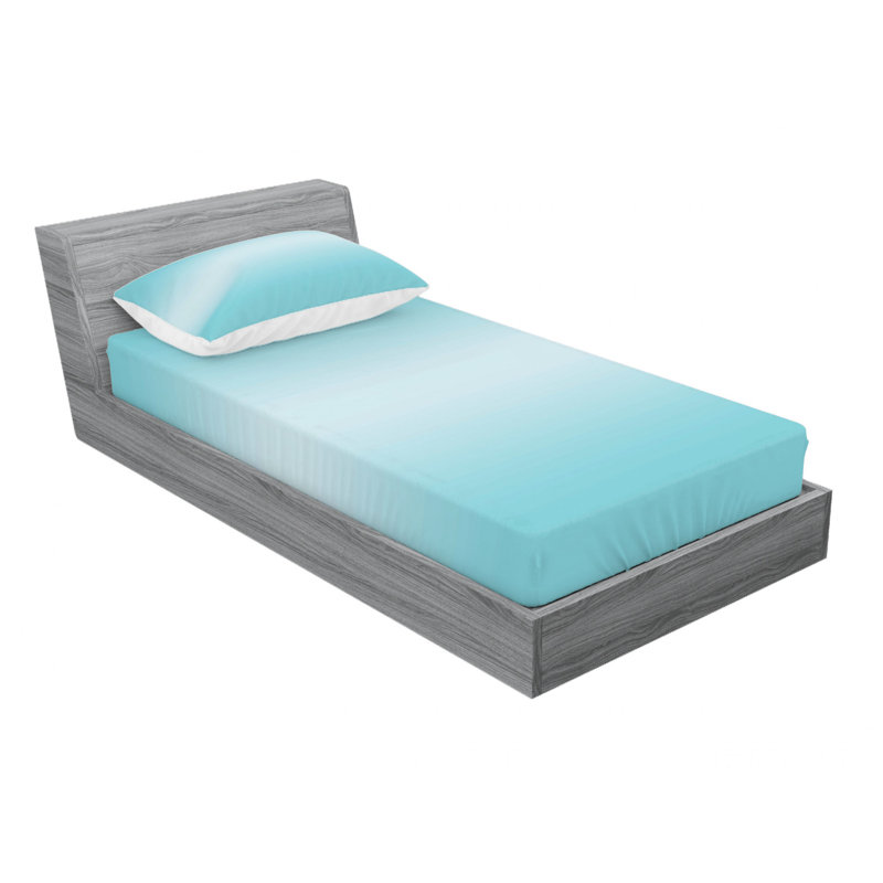 Microfiber Ombre Sheet Set, Twin XL Sheet Set with 1 Pillowcase, White/Blue