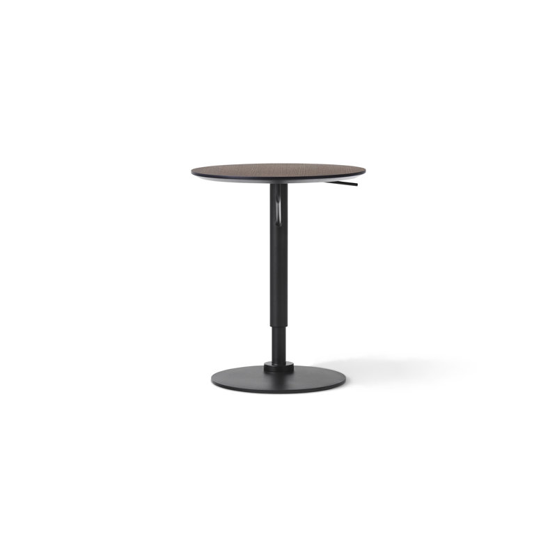 Branch Oak Pedestal End Table, Dark Stained Oak