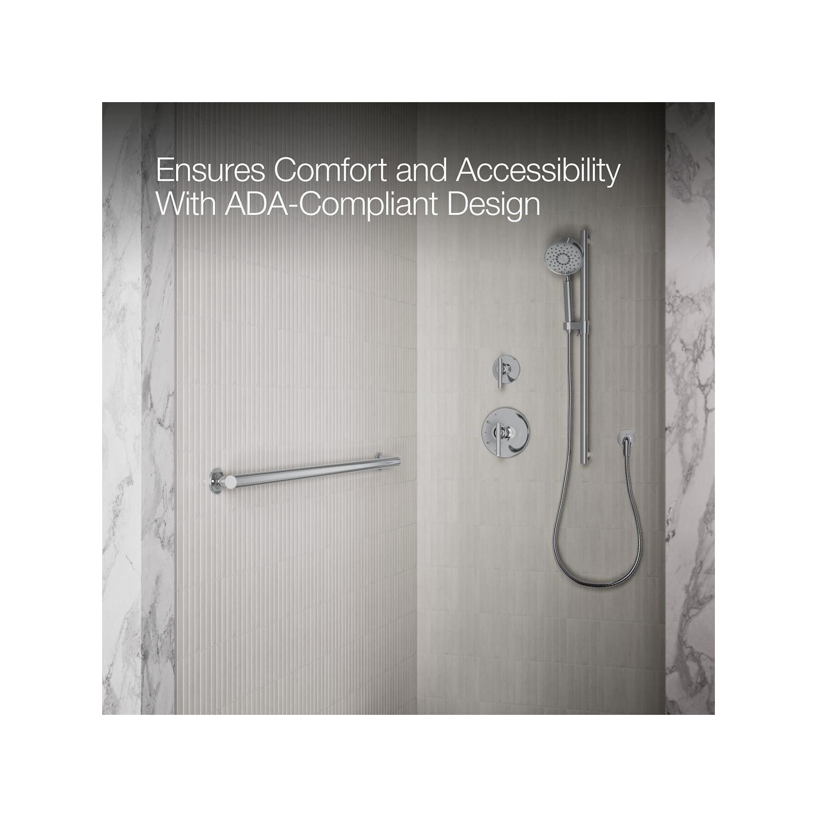 Purist Grab Bar, Polished Stainless, 42"W