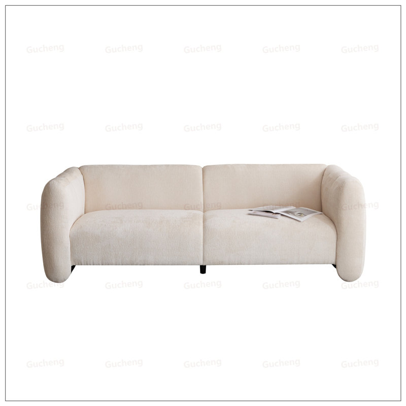 Élégant canapé 3 places Boucle au design ondulé, parfait pour les salons, les chambres et les bureaux d'appartements