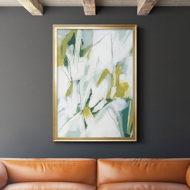 «Emerald Ice II», reproduction encadrée de qualité supérieure - prête à être accrochée, Or, H 42,5 po x l 30,5 po x P 1 po