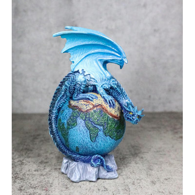 Celestial Solar Galaxy Planet Earth Terrestrial Guardian Blue Dragon Figurine