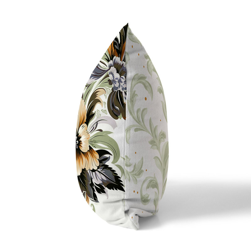 Botanic Bliss Floral Reversible Throw Pillow, 18"H x 18"W, Green Floral