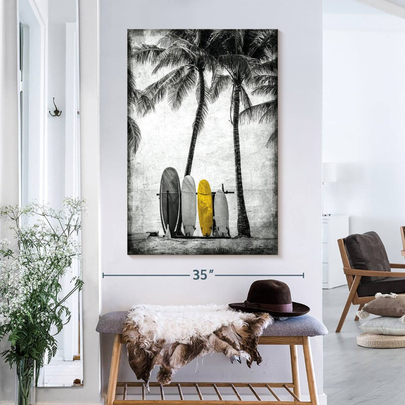 Planche de surf pop sur toile, H 39 po x l 26 po x P 1,25 po
