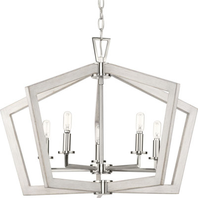 6 - Light Dimmable Geometric Chandelier