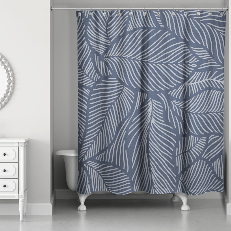 Rideau de douche simple Krol, Motif floral marine