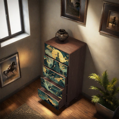Solid Pine Decorative Cabinet with Drawers