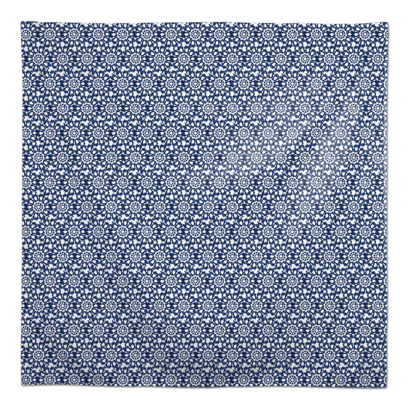 Geometric Cotton Blend Square Tablecloth