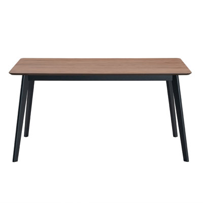 Brun + noir + rectangulaire + bois + table de salle à manger
