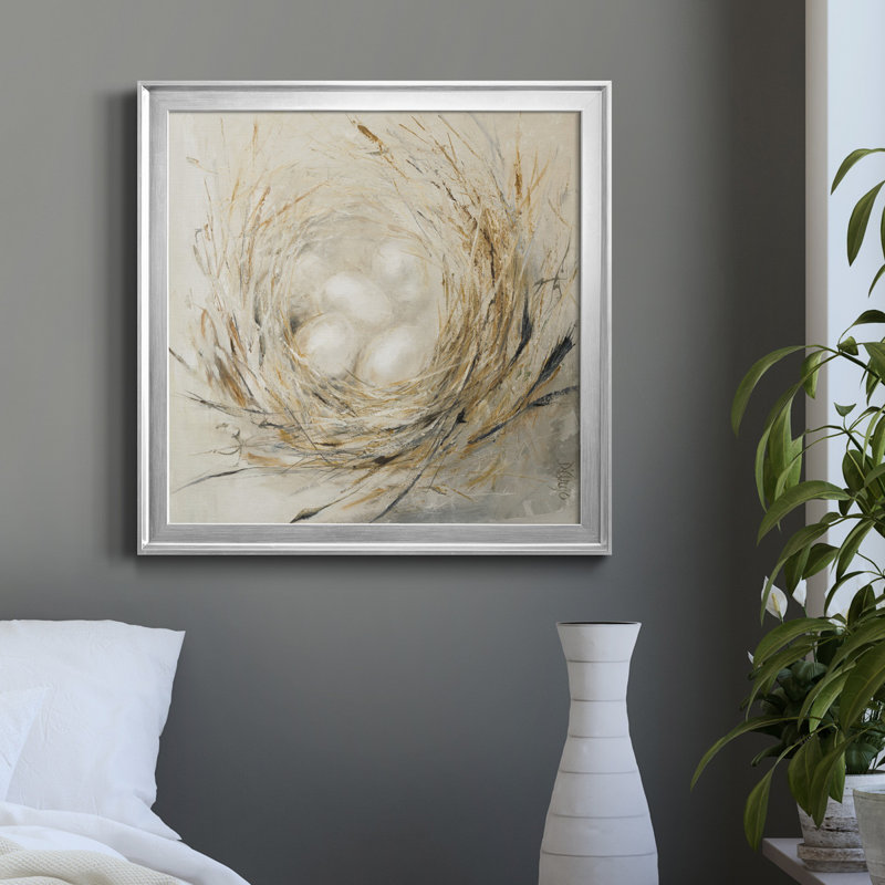 «Nest with Pale Eggs», reproduction d'art sur toile encadrée, Érable, H 17,5 po x l 17,5 po x P 1,5 po