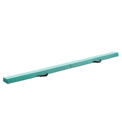 Poutre d'équilibre pliable 8 pi pour les enfants, poutre de gymnastique de soutien stable 200LBS avec tapis antidérapants, équipement d'entraînement de gymnastique avec fond antidérapant et sac de transport pour la gymnastique à domicile, vert menthe